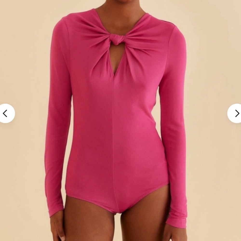 NWT Farm Rio Pink Long Sleeve Bodysuit Size S